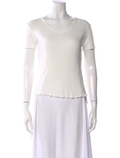 Pre-owned A.p.c. V-neck Short Sleeve T-shirt In Neutral