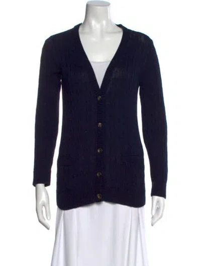 Pre-owned Apc V-neck Sweater In Blue