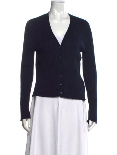 Pre-owned A.p.c. V-neck Sweater In Blue