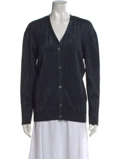 Pre-owned A.p.c. V-neck Sweater In Blue