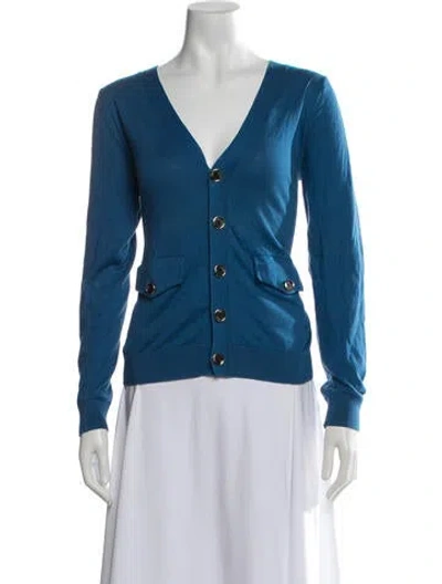 Pre-owned A.p.c. V-neck Sweater In Blue