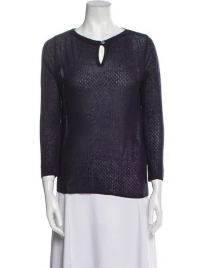 Pre-owned Apc V-neck Three-quarter Sleeve Top In Blue