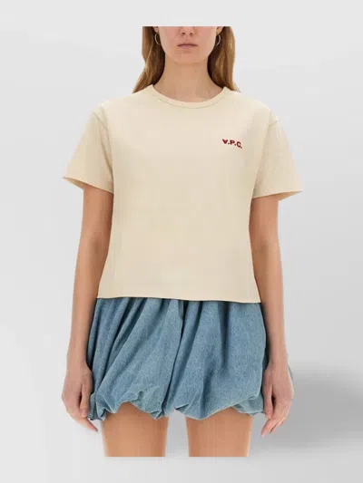 Apc Vpc Crew Neck Short Sleeve T-shirt In Mastic/rouge