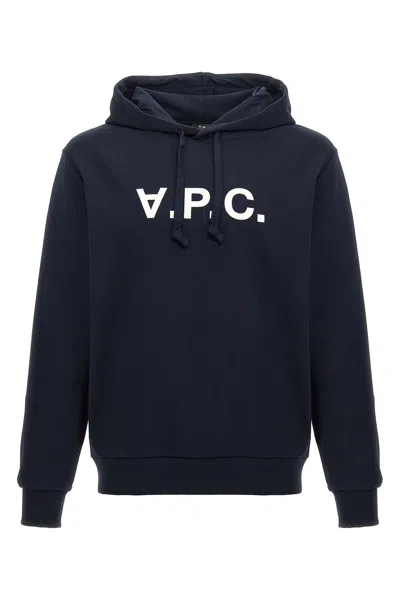 Apc A.p.c. Standard Grand Vpc Cotton Hoodie In Blue