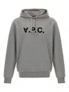 Apc Milo Logo-print Drawstring Hoodie In Grey