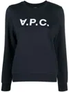 Apc A.p.c. Relaxed-fit Lightweight Cotton Blend Sweatshirt In Blue