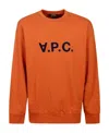Apc Eliot Flocked-logo Cotton Sweatshirt In Orange