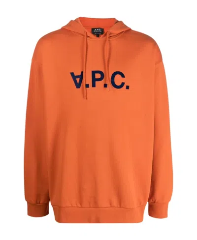 APC A.P.C. LOGO PRINTED DRAWSTRING HOODIE