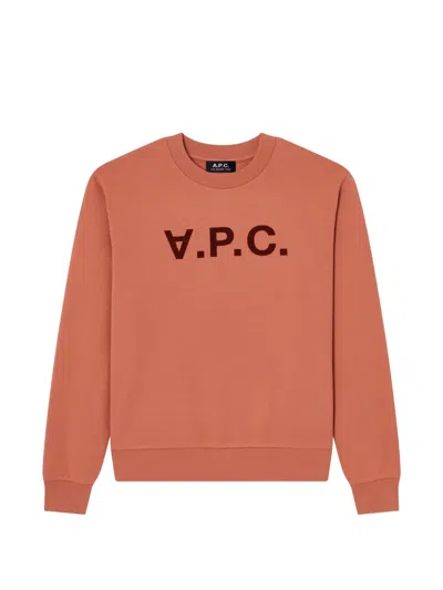 A.p.c. V.p.c. Logo-print Sweatshirt In Orange