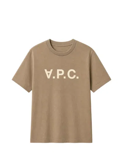 A.p.c. V.p.c. Logo-print T-shirt In Brown