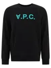 Apc A.p.c. Upside Down Logo Printed Crewneck Sweater In Black