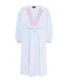 Apc A.p.c. Anni Embroidered Cotton Midi Dress In White