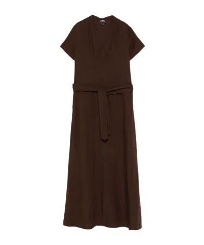 APC A.P.C. ANNELIE V-NECK MIDI DRESS