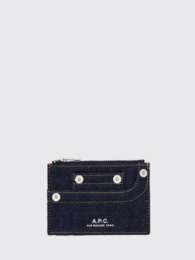 Apc Wallet A. P.c. Woman Color Indigo In Black