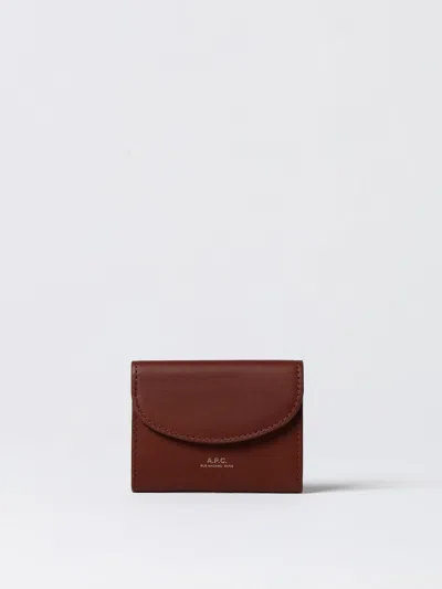 Apc Wallet A. P.c. Woman Color Leather In 黄棕色