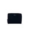 Apc A.p.c. Black Zip Leather Wallet In Black