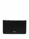Apc A.p.c. Women Black Leather Willow Card Holder