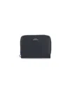 Apc A.p.c. Black Zip Leather Wallet In Black