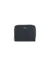 Apc A.p.c. Black Zip Leather Wallet In Black