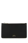 Apc A.p.c. Women Black Leather Willow Card Holder In Black