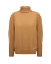 Apc Turtleneck Logo-detail Sweater In Brown