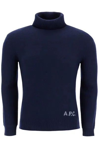 Apc Walter High-neck Pullover In Blue