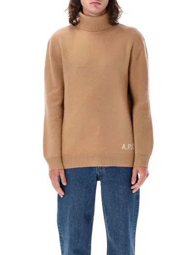 Apc A.p.c. Walter High-neck Sweater In Brown