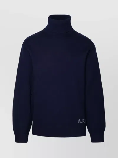 Apc Walter Turtleneck Sweater Wool In Blue