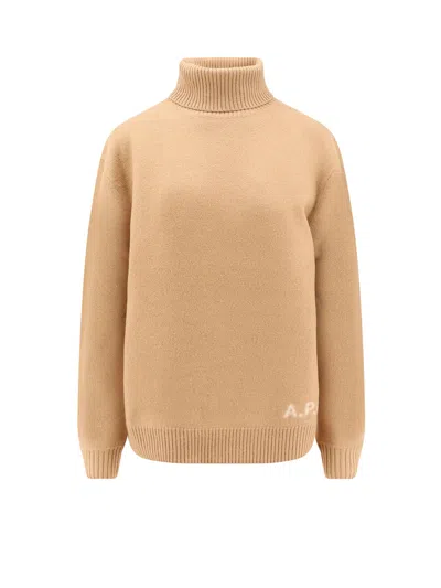 Apc Walter Vrgin Wool Turtleneck In Brown