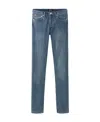 Apc Washed Effect Straight Leg Jeans In Blue
