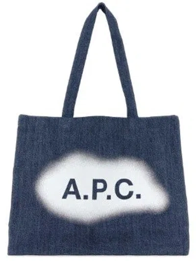 Apc A.p.c. Washed Indigo Cotton Bags In Blue