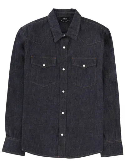 A.p.c. "western" Shirt In Blue