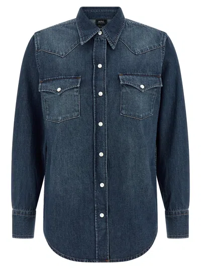 A.p.c. 'western' Shirt In Blue