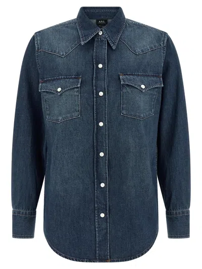 A.p.c. 'western' Shirt In Blue