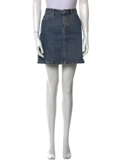 Pre-owned Apc Whipstitch Trim Mini Skirt In Blue