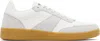 Apc A.p.c. Two-tone Synthetic Leather Plain Sneakers In White