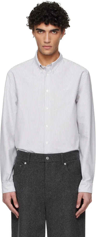 Apc White & Khaki Greg Shirt