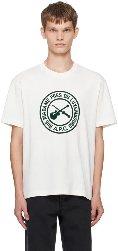 Apc White Boxy Guitare Poignard T-shirt In Aab White