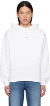 Apc White Boxy Printed Micro Logo Hoodie In Tag White/black