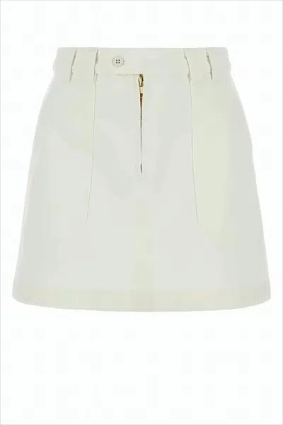 Apc White Cotton Short Skirt