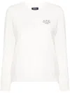 Apc Craie Embroidered-logo Sweatshirt In White