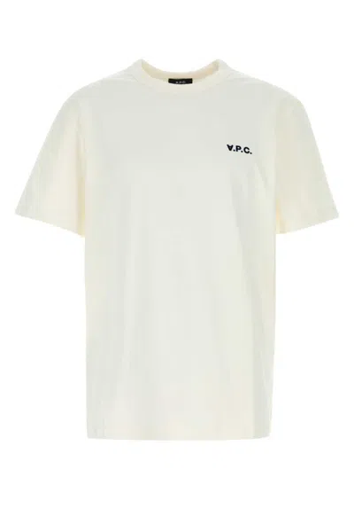 Apc A.p.c. Ivory Cotton T Shirt In Black