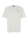 Apc A.p.c. Men White Crewneck T-shirt With Logo Embroidered On The Front In Cotton Man In Multi