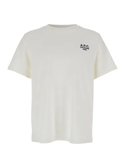 Apc A.p.c. Women White Crewneck T-shirt With Logo Embroidered On The Front In Cotton Woman