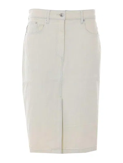 A.p.c. Denim Midi Skirt In Neutral