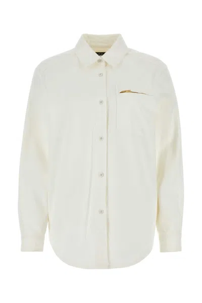 APC A.P.C. WHITE DENIM TINA SHIRT