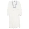 Apc Embroidered V-neck Cotton Midi Dress In White
