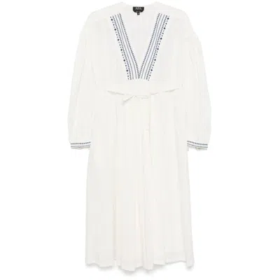 APC A.P.C. WHITE DRESSES - DAY DRESSES WOMEN