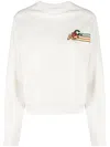Apc Logo-embroidered Cotton Sweatshirt In White