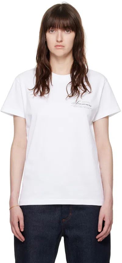 Apc White Jjjjound Edition 'hôtel Souvenirs' T-shirt In Aab White